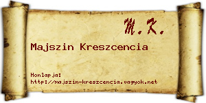 Majszin Kreszcencia névjegykártya